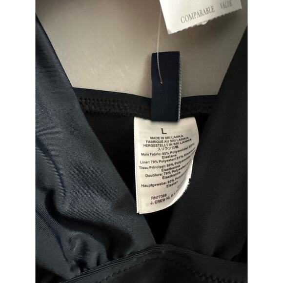 J.Crew Factory V-neck ruched one-piece swimsuit Black Size L - Picture 4 of 6